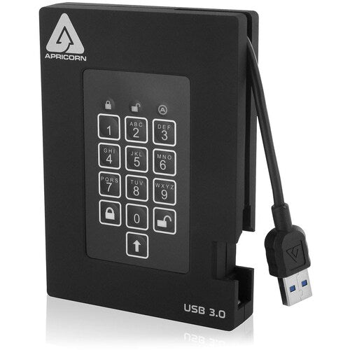 500GB FORTRESS FIPS  PORTABLE USB HDD HW ENCRYPTED