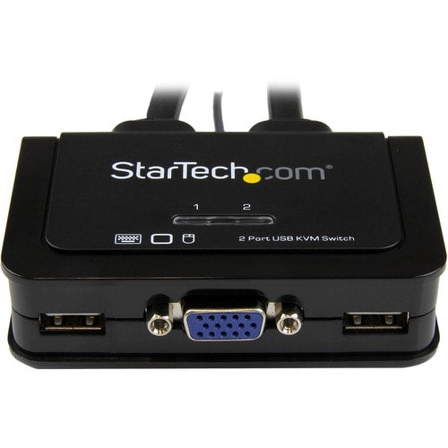2 PORT VGA KVM SWITCH CABLE KVM USB POWERED REMOTE SWITCH