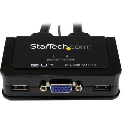 2 PORT VGA KVM SWITCH CABLE KVM USB POWERED REMOTE SWITCH
