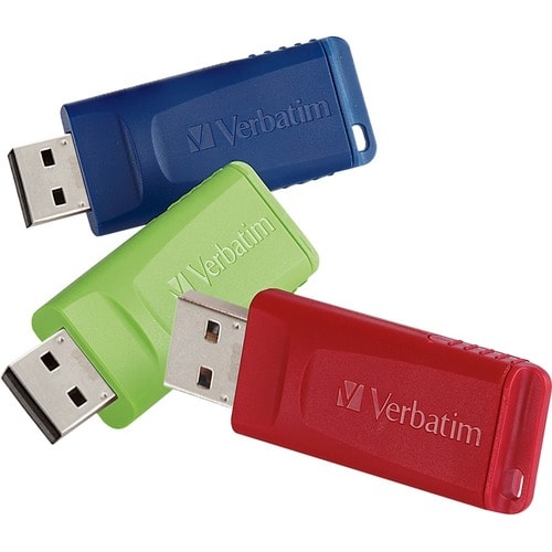 3PK 8GB FLASH DRIVE USB 2.0 SNG RED GREEN AND BLUE