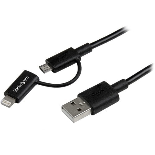 3FT 2 IN 1 CHARGING CABLE APPLE LIGHTNING MICRO-USB CHARGING CORD