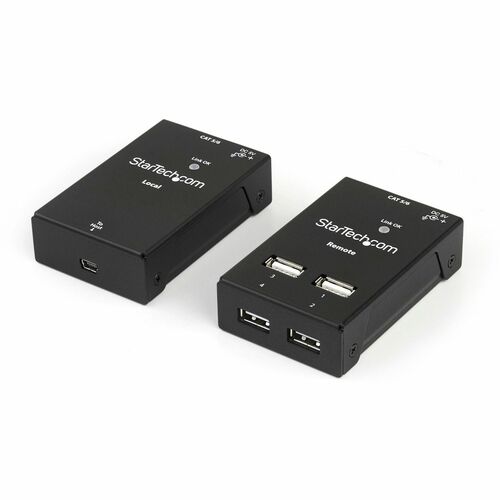 4 PORT USB 2.0 EXTENDER HUB USB-A OVER CAT5/6 ETHERNET RJ45