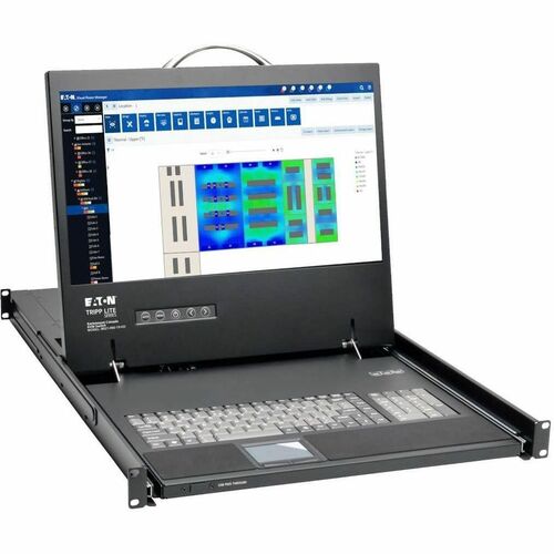 1U KVM RACK CONSOLE 19IN LCD KEYBOARD DVI VGA USB 2.0 TAA