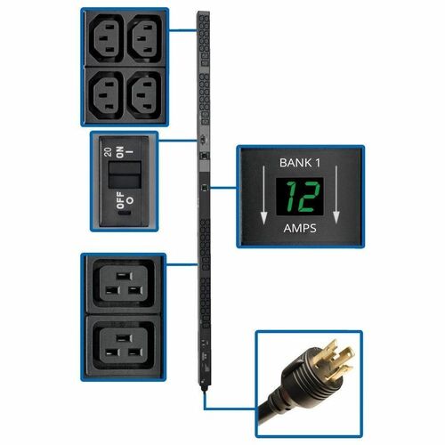 PDU METERED VERTICAL 5.8KW 208/240V 8 C19 40 C13 L6-30P 0U TAA