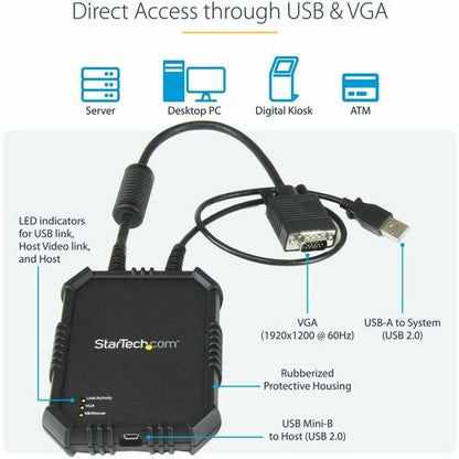 CRASH CART ADAPTER KVM CONSOLE LAPTOP USB VGA PORTABLE KVM CONSOLE