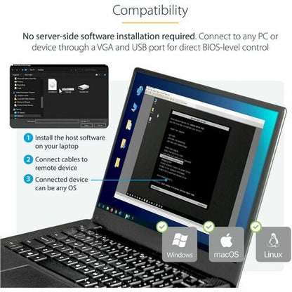 CRASH CART ADAPTER KVM CONSOLE LAPTOP USB VGA PORTABLE KVM CONSOLE