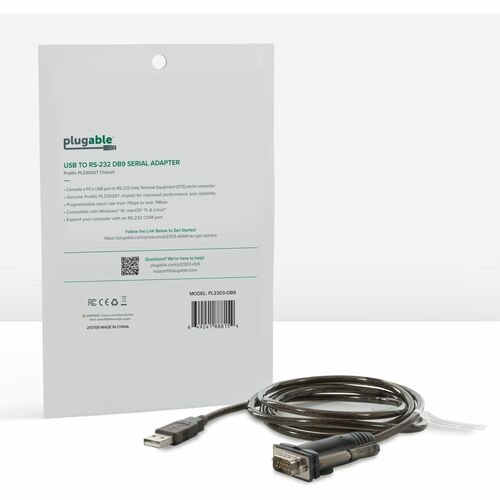PLUGABLE PL2303-DB9 USB TO SERIAL ADAPTER
