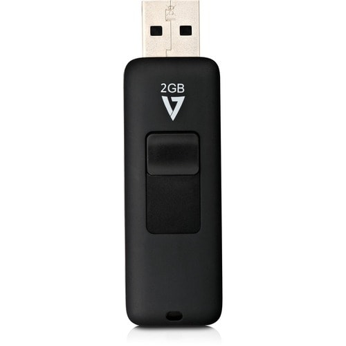 2GB FLASH DRIVE USB 2.0 BLACK RETRACTABLE CONNECTOR RTL