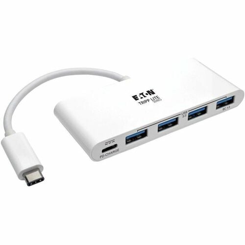 4-PORT USB PORTABLE HUB ADAPTER USB-C TO 4XUBS-A W/ USB-C CHARGING
