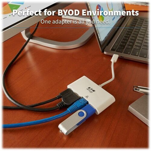 USB-C TO HDMI VIDEO ADAPTER 4K USB 3.1 GEN 2 W/ HUB CHARGING GBE