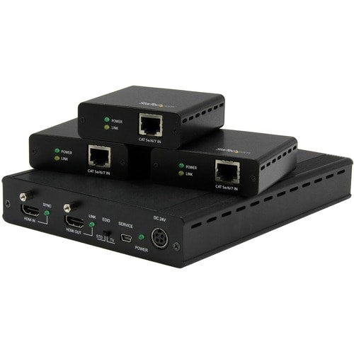 4K 3 WAY HDMI EXTENDER SPLITTER HDBASET CAT5E EXTENDER 3 RECEIVERS