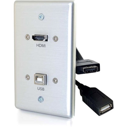 SINGLE GANG USB AND HDMI WALL PLATE AL