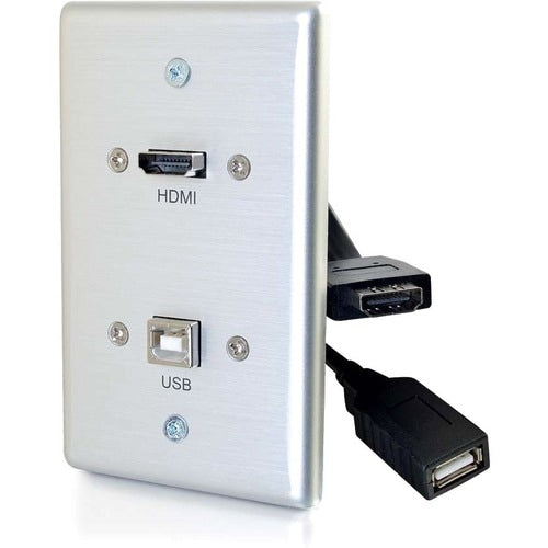 SINGLE GANG USB AND HDMI WALL PLATE AL