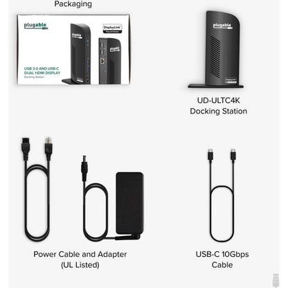 PLUGABLE UD-ULTC4K USB-C 4K TRIPLE DISPLAY DOCK W/ PD