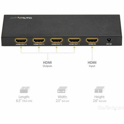 4 PORT 4K HDMI SPLITTER EDID HDCP UHD SIGNAL VIDEO SPLITTER