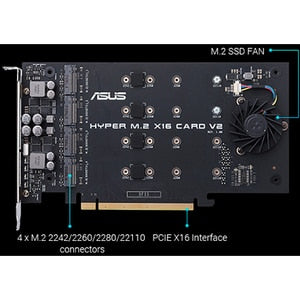 PCIE 3.0 X4 EXPANSION CARD V2 SUPPORTS 4 NVME M.2 UP TO 128 GB