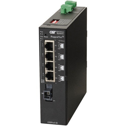 RUGGEDNET GHPOE/SI 60W SC SM SF 4X 10/100/1000T - 1000X 13/15 2DC