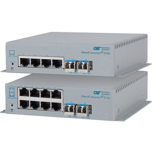 OMNICONVERTER G/SX SC MM 2KM 4X 10/100/1000T TO 1000X DC EXT TMP