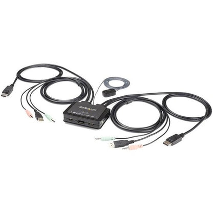 2 PORT DISPLAYPORT KVM SWITCH USB AUDIO DP 4K COMPACT KVM SWITCH