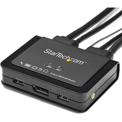 2 PORT DISPLAYPORT KVM SWITCH USB AUDIO DP 4K COMPACT KVM SWITCH