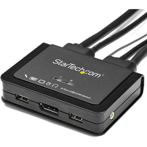 2 PORT DISPLAYPORT KVM SWITCH USB AUDIO DP 4K COMPACT KVM SWITCH