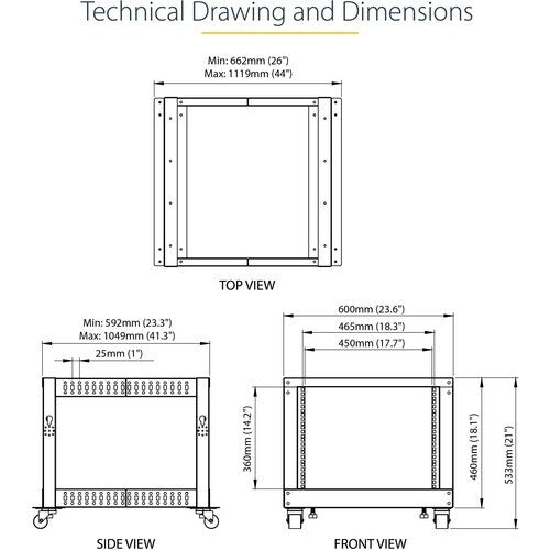 8U OPEN FRAME SERVER RACK 4 POST NETWORK AV EQUIPMENT RACK