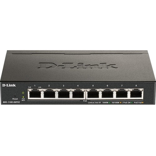 DGS-1100 SERIES 8 PORT GIGABIT SMART MANAGED POE SWITCH