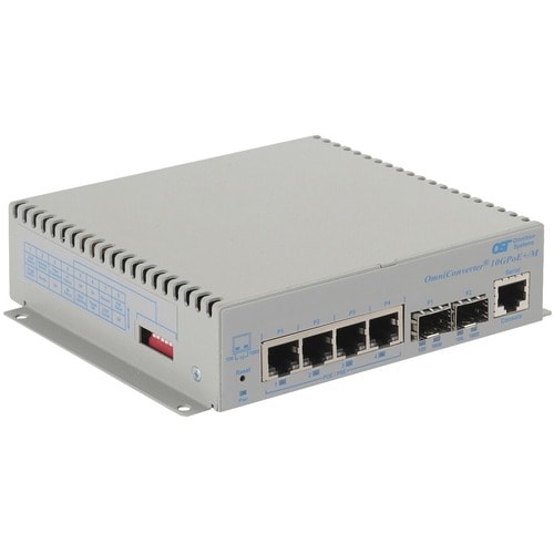 OMNICONVERTER 10GPOE+/M DC 2X1G/10G SFP+ TO 4X 10/100/1000T