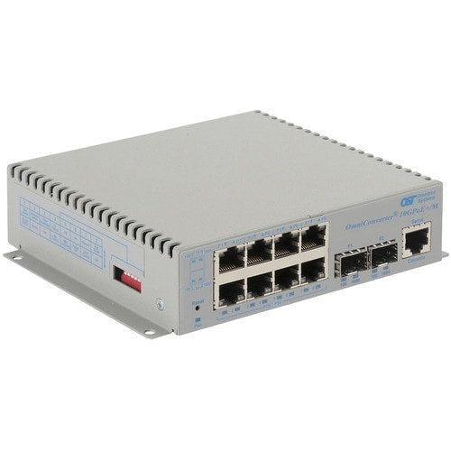 OMNICONVERTER 10GPOE+/M DC WT 2X1G/10G SFP+ TO 8X 10/100/1000T