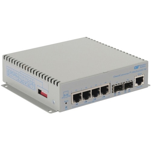 OMNICONVERTER 10GPOEBT/M 100W 2X1G/10G SFP+ TO 4X 10/100/1000T W