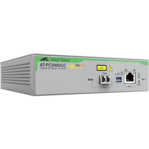 TAA 10/100/1000T-1000SX/LC POE+ MEDIA RATE CONVERTER UNIV PSU