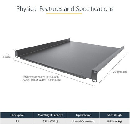 1U SERVER RACK SHELF UNIVERSAL CANTILEVER RACK MOUNT TRAY