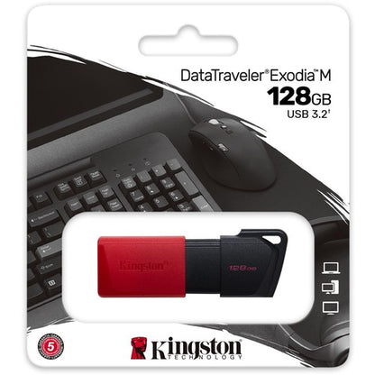 128GB USB3.2 GEN1 DATATRAVELER EXODIA M BLACK+ RED