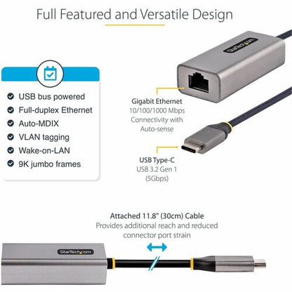 USB C TO ETHERNET ADAPTER USBC GIGABIT RJ45 LAN NETWORK DONGLE