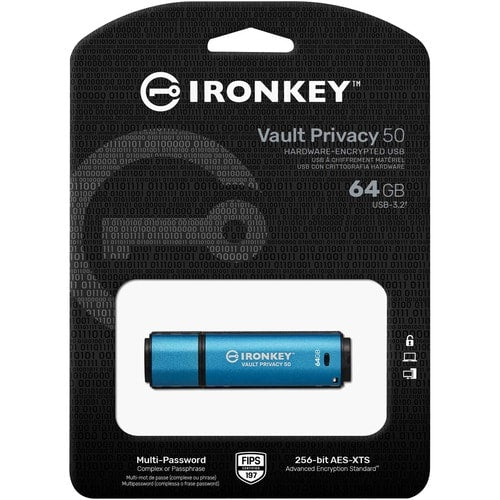 64GB IRONKEY VAULT PRIVACY 50 AES-256 ENCRYPTED FIPS 197