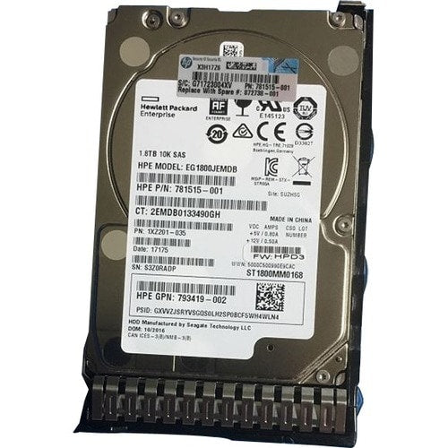 HP 1.8TB 10K 12G SAS SFF SC DS HDD 872481-B21