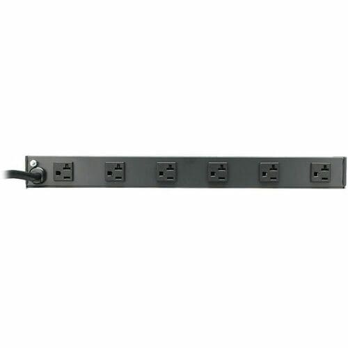 12 OUTLET RACKMOUNT POWER STRIP 1U 6 FRONT 6 REAR 15FT CORD L5-20P