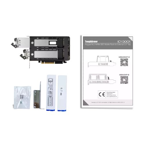 TOUGHARMOR MB842MP-B 2 X M.2 NVME ENCLOSURE PCIE SLOT