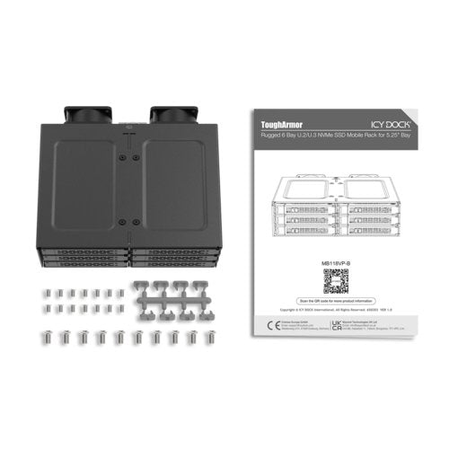 TOUGHARMOR MB118VP-B 6 X U.2/ U.3 NVME SSD MOBILE RACK 5.25 BAY