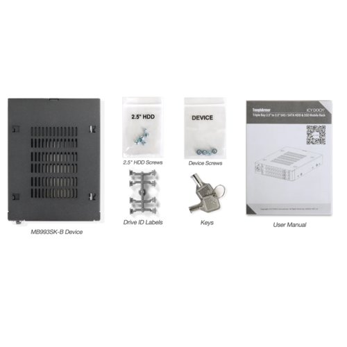 TOUGHARMOR MB993SK-B TRIPLEBAY 2.5 SAS/SATA MOBILE RACK