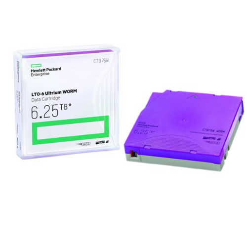 HPE C7976W LTO-6 Ultrium WORM Data Cartridge, 2.5TB Native / 6.25TB Compressed