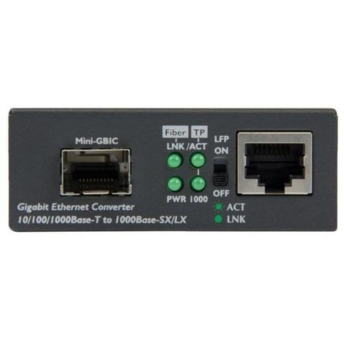 GIGABIT ETHERNET FIBER MEDIA CONVERTER RJ45 COPPER TO FIBER SFP