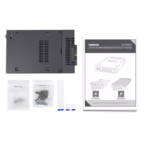 TOUGHARMOR MB601M2K-1B M.2 PCIE NVME SSD MOBILE RACK FOR EXT 3.5IN