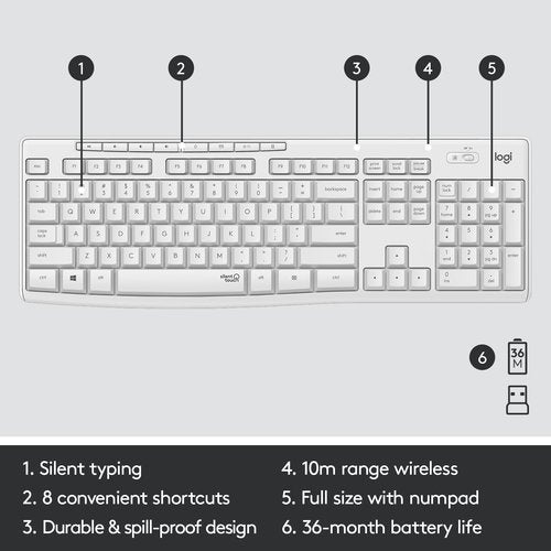 MK295 SILENT WL KEYBOARD MOUSE COMBO OFF-WHITE