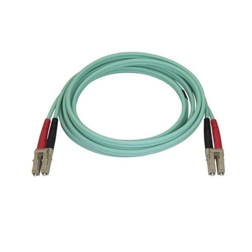 2M OM4 FIBER OPTIC CABLE LC/LC FIBER MULTIMODE PATCH CABLE - AQUA