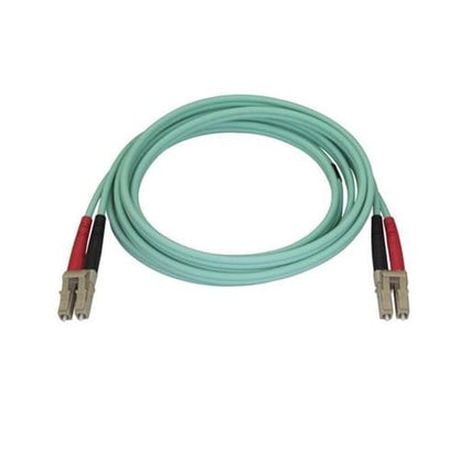 2M OM4 FIBER OPTIC CABLE LC/LC FIBER MULTIMODE PATCH CABLE - AQUA