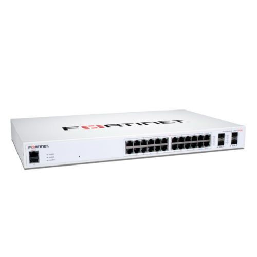Fortinet FortiSwitch FS-124F-POE | 24-Port Gigabit PoE Switch, Layer 2, Modular Design