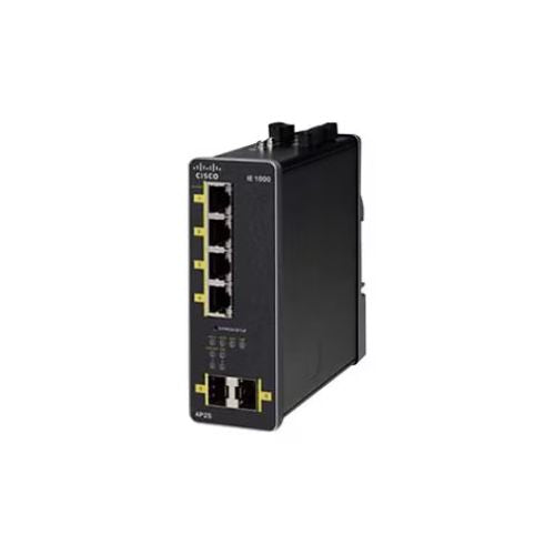 Cisco IE-1000-4P2S-LM Industrial Ethernet 1000 Series Switch – 6-Port Gigabit, 128MB RAM, SFP Uplink, 48–54V Power Input