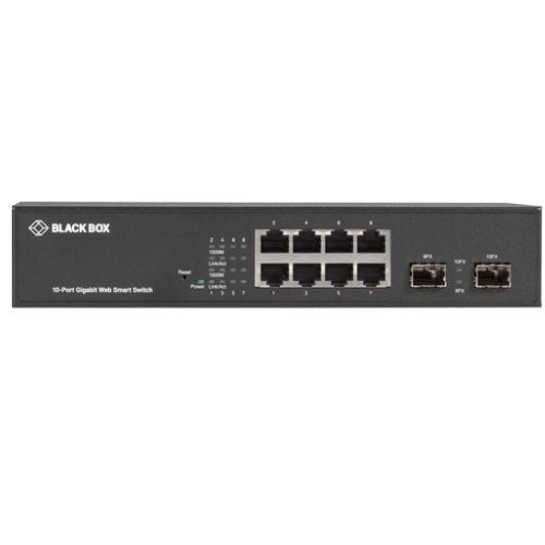 Black Box LGB710A 10-Port Gigabit Web Smart Switch – 8 RJ45 + 2 SFP