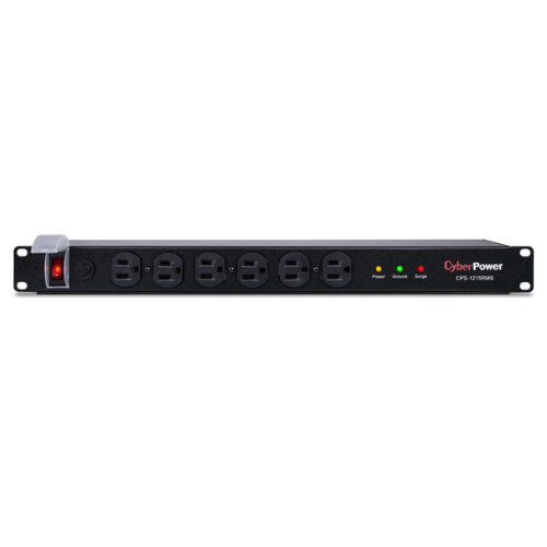 CyberPower CPS1215RMS 1U Rackmount Power Distribution Unit (PDU) – 15A, 120V, 12 Outlets, Black